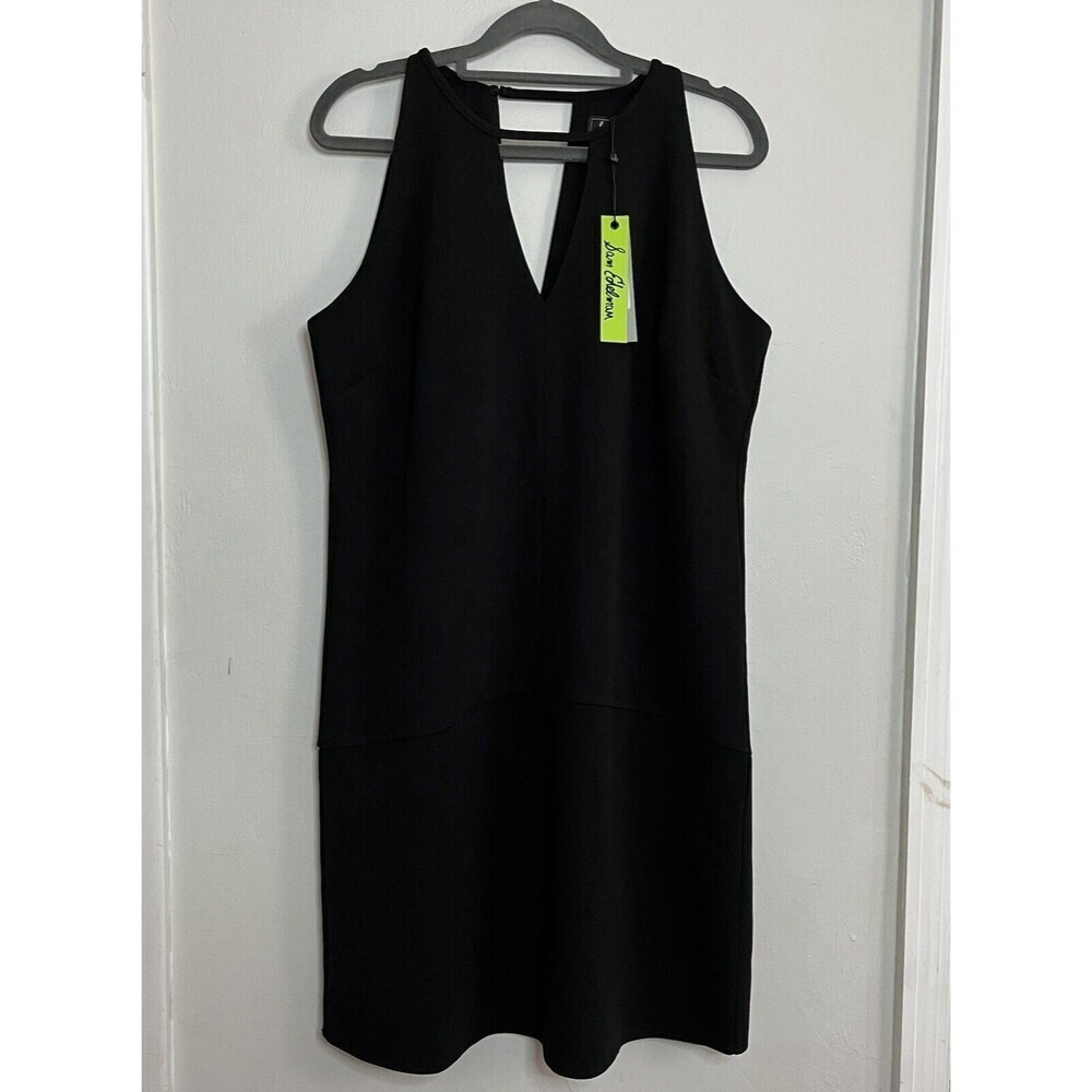 Sam Edelman Crepe V-Neck Shift Dress Black Size 6 New With Tags